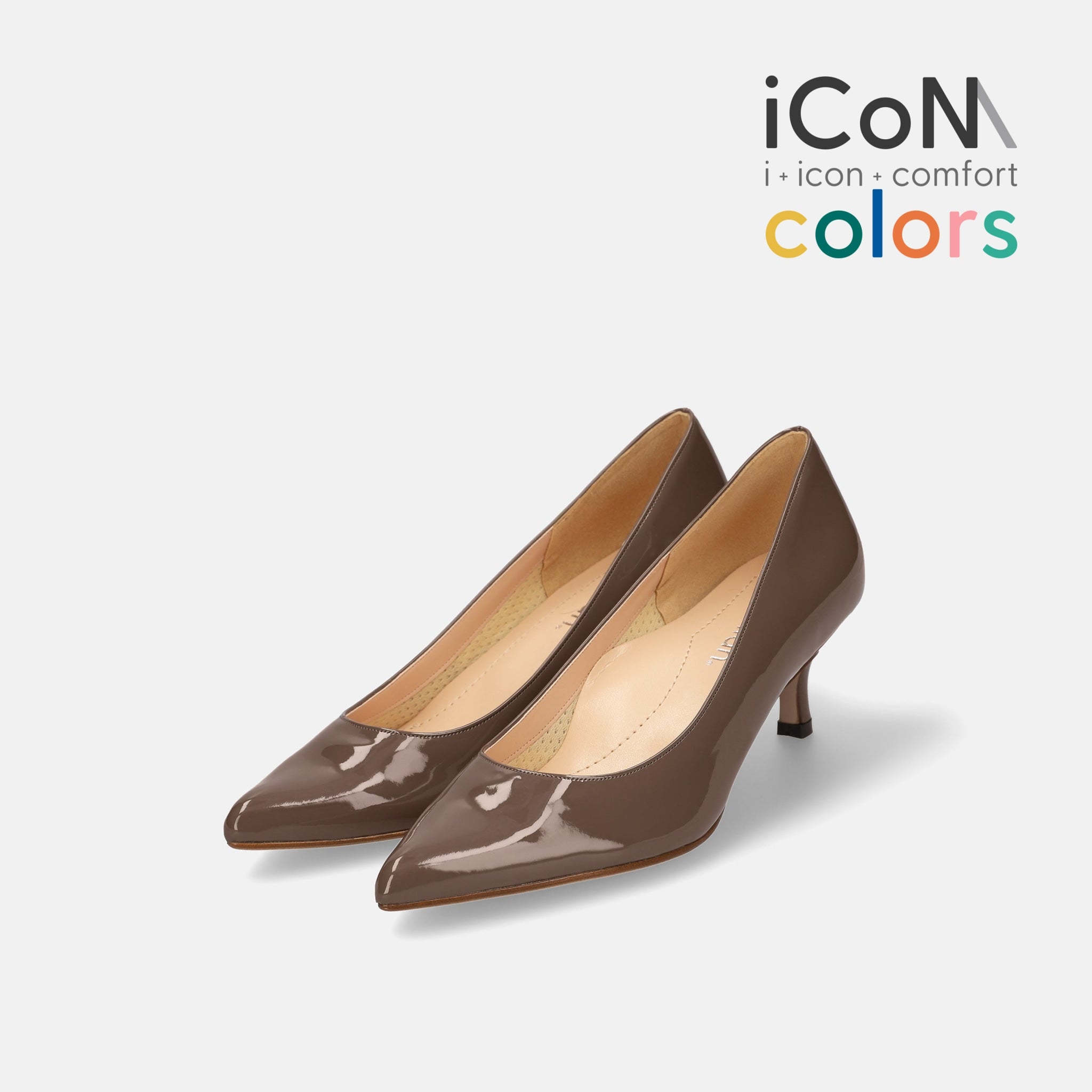 15%OFF：iCoN COLORS：ポインテッドトゥ エナメル パンプス