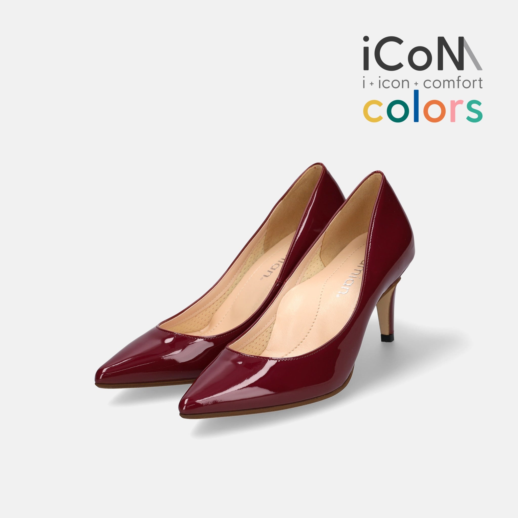 15%OFF：iCoN COLORS：ポインテッドトゥ エナメル パンプス（C76531