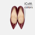 2024AW：iCoN COLORS：ポインテッドトゥ エナメル パンプス（C76531）ワインE/mamian（マミアン）