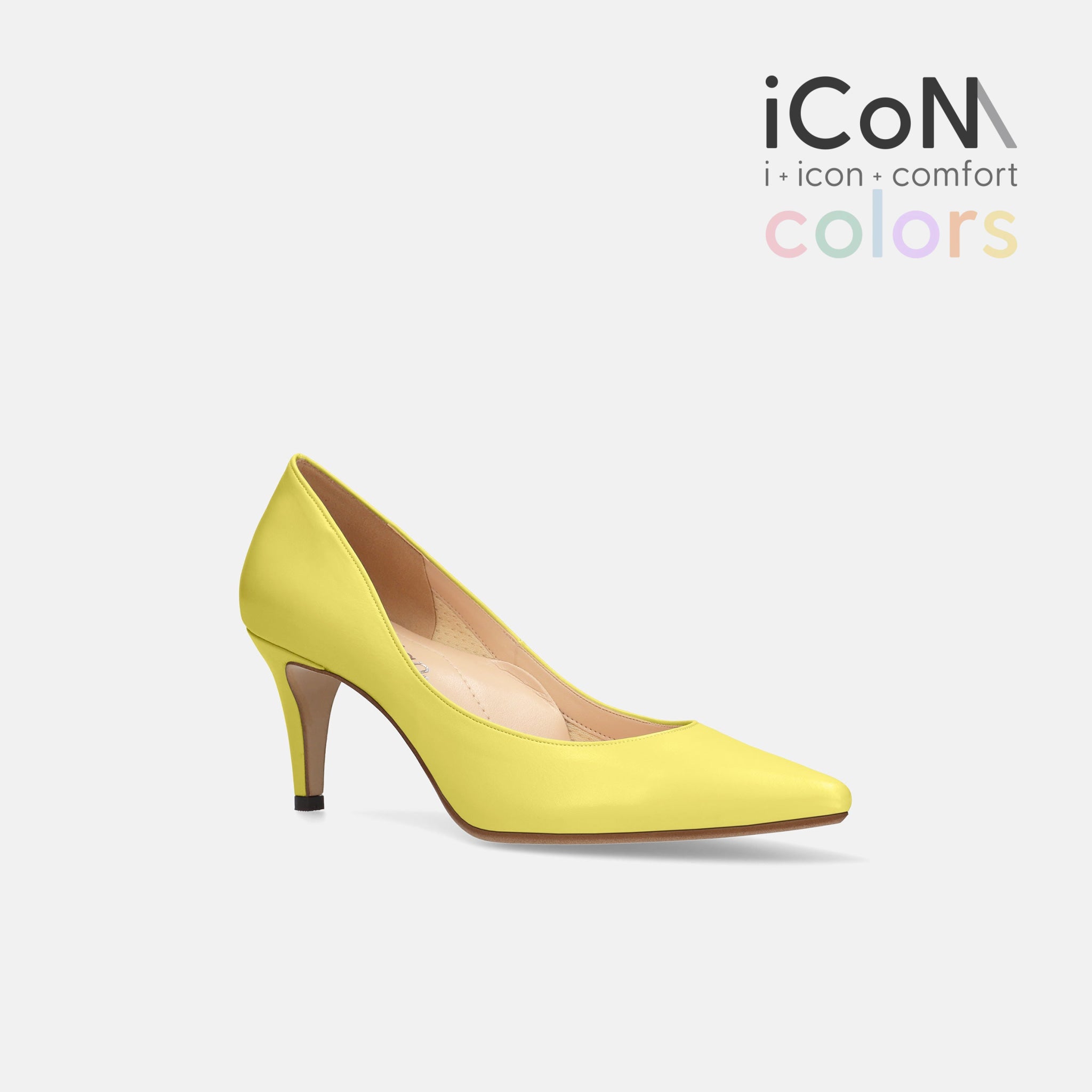 15%OFF：iCoN COLORS：ポインテッドトゥ クロコ型押し パンプス 