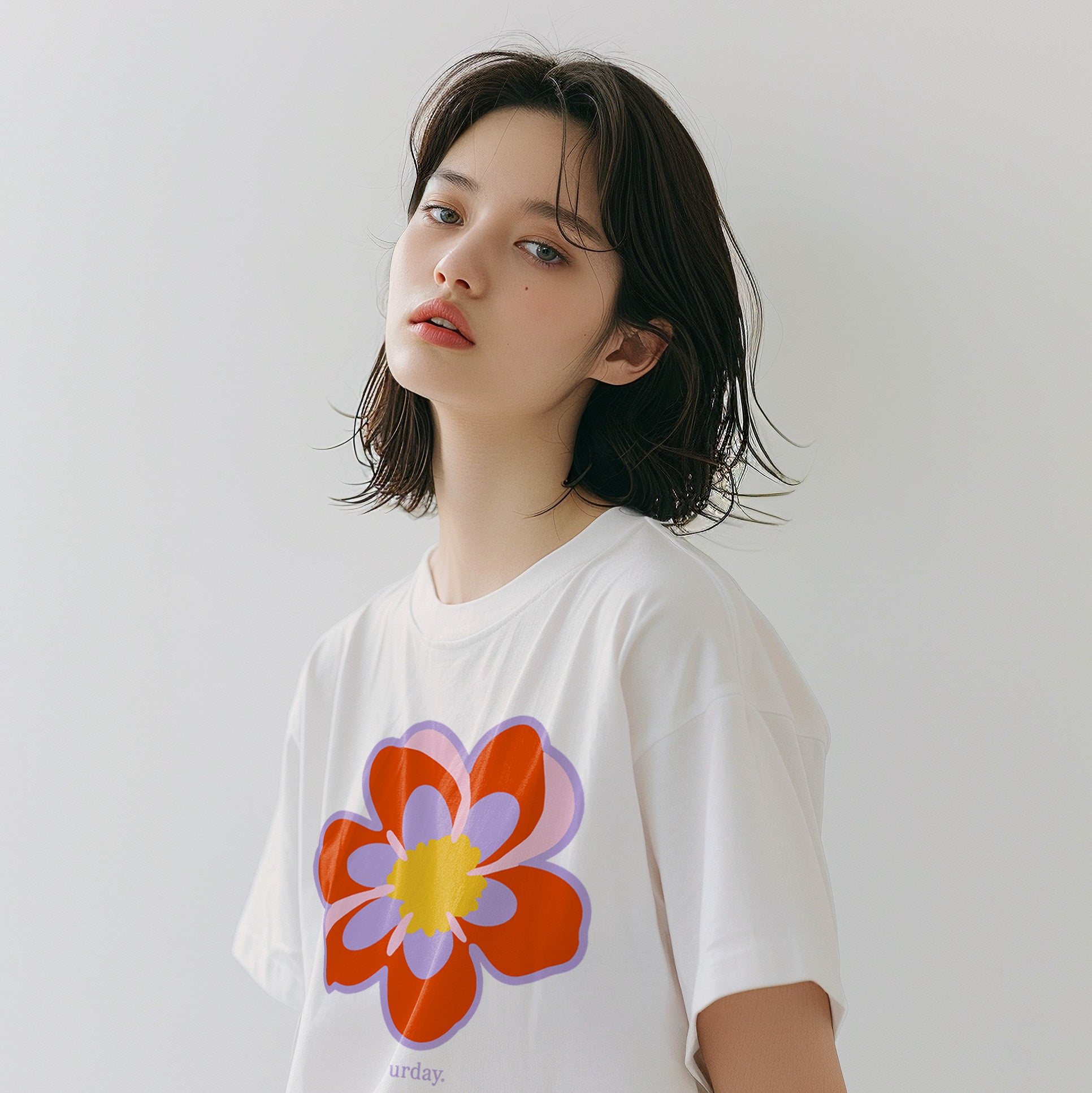 urday【Petal Power】Tシャツ（8216293）ブラック／ホワイト