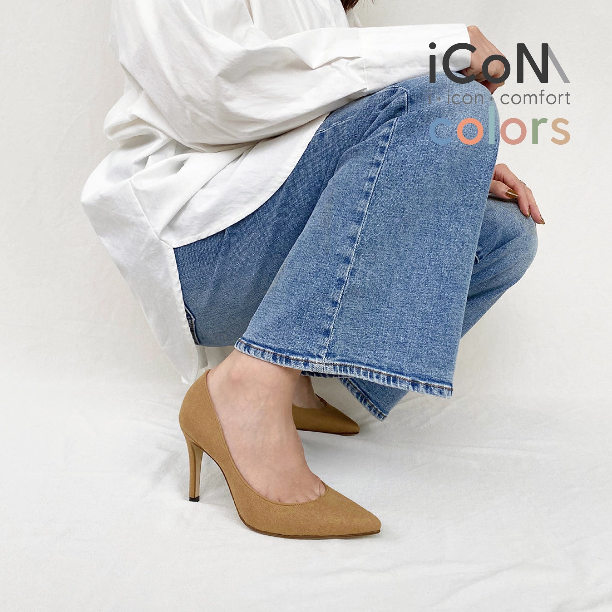 30%OFF：iCoN COLORS：ポインテッドトゥ スエード パンプス（C9042）C