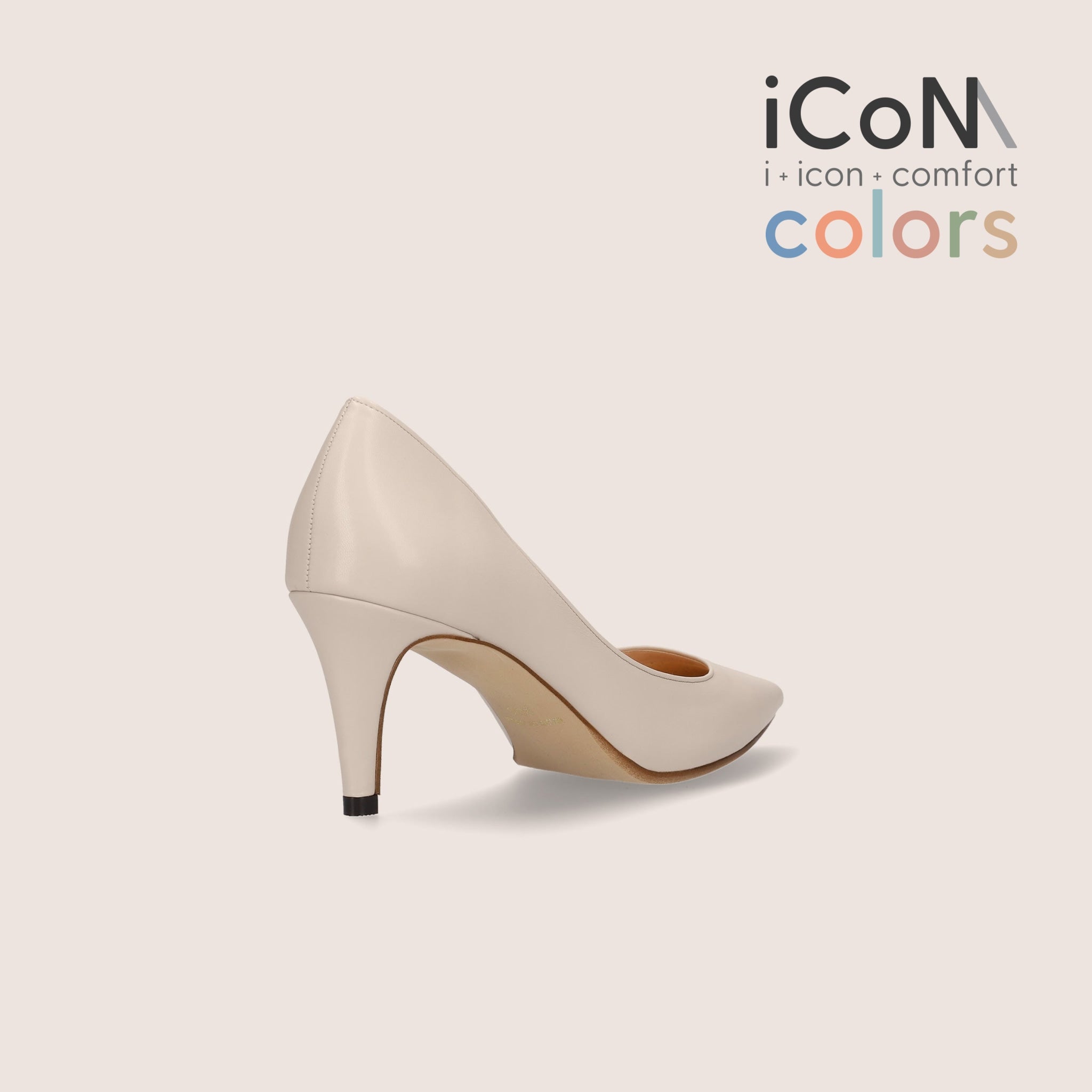 30%OFF：iCoN COLORS：ポインテッドトゥ スムース パンプス（C76533